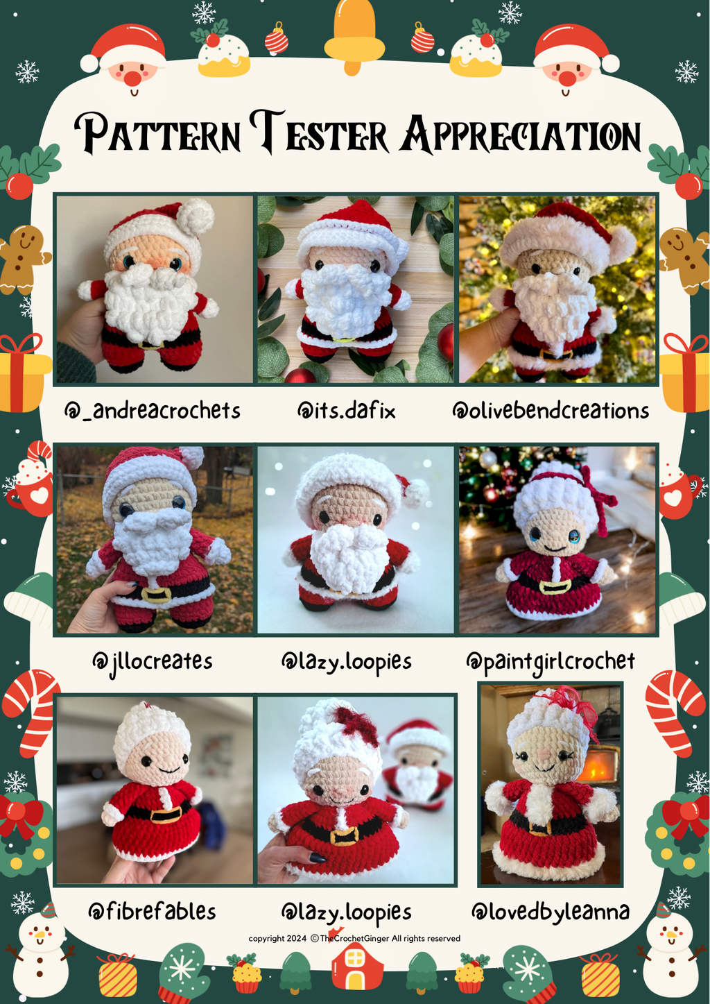 2 in 1 - Santa & Mrs. Claus || Digital Crochet Patterns