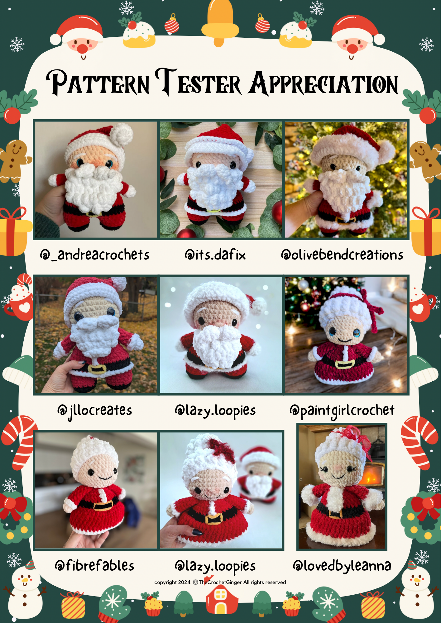 2 in 1 - Santa & Mrs. Claus || Digital Crochet Patterns