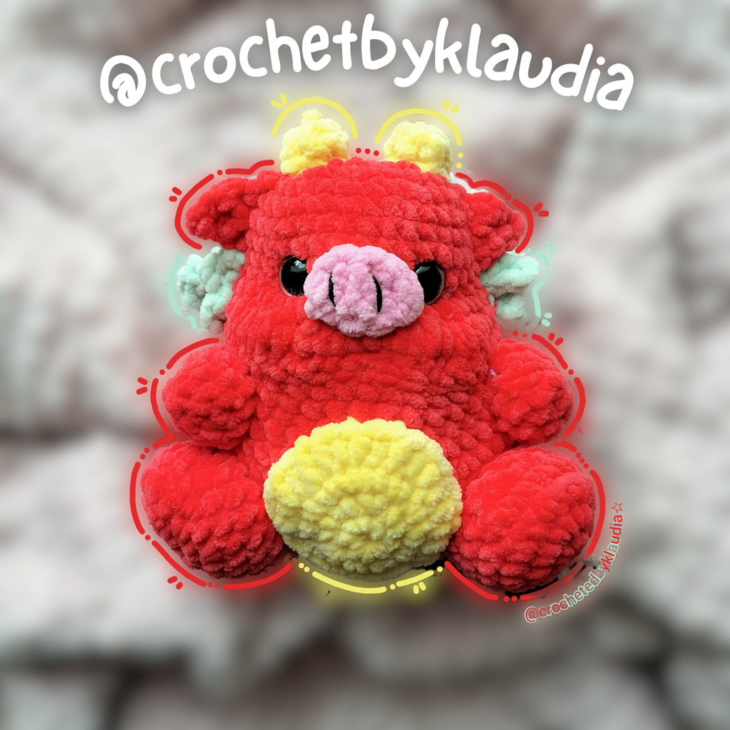 Ziggy The Piggy Dragon || Digital Crochet Pattern